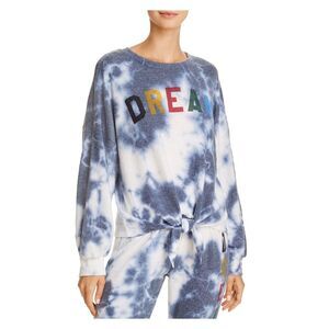 HAVANA Womens White Tie Dye Intimates Sweatshirt Size: L
